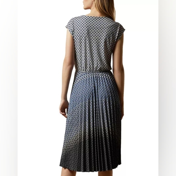 TED BAKER LAILANN MASQUERADE PLEATED MIDI DRESS - Picture 6 of 8